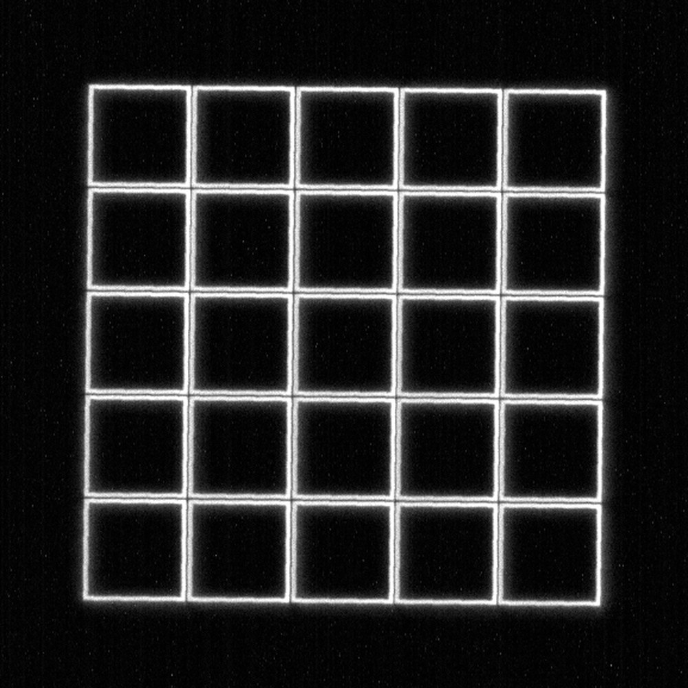 Stacked field grid after calibration: a regular grid