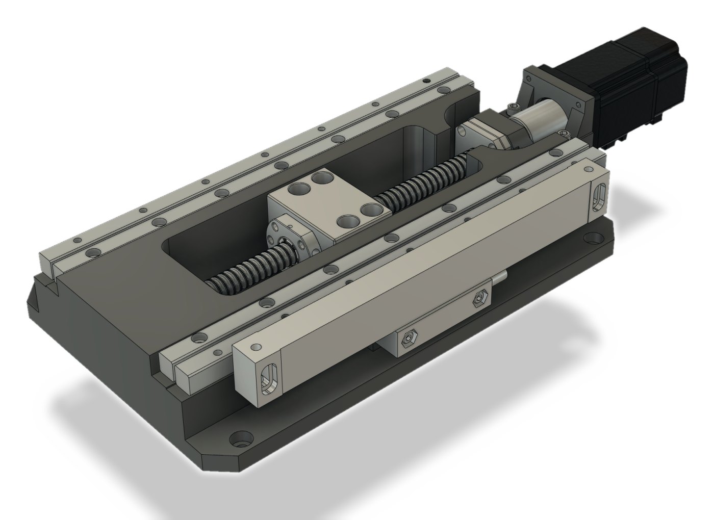 Guides, ball screw and nut.