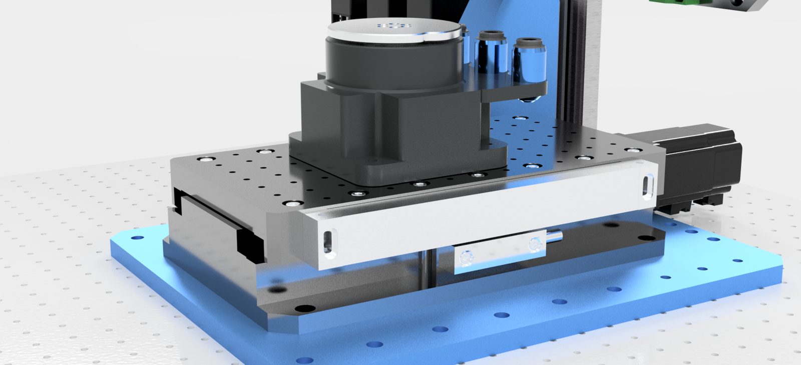 Sealed optical scale along the axis.